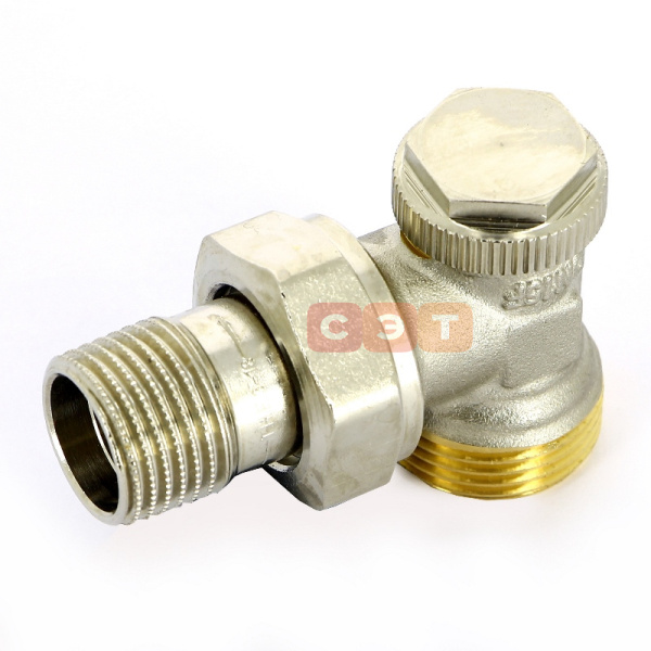 Вентиль запорный НН угловой  1/2"-3/4EK UF THERMO